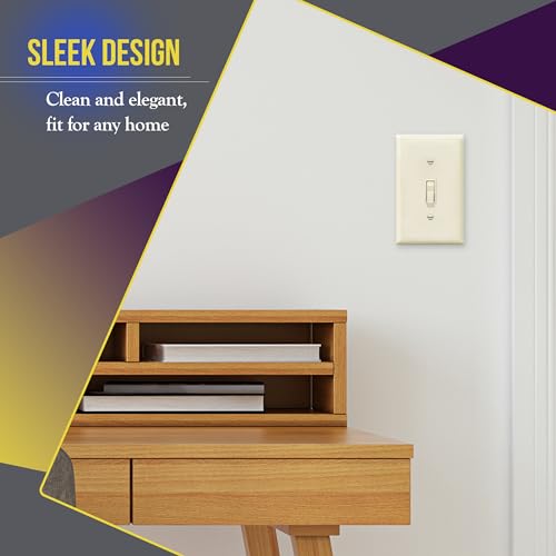 ENERLITES Toggle Light Switch Wall Plate Cover, 1 Pack, Light Almond - color: Light Almond, size: 1 Pack