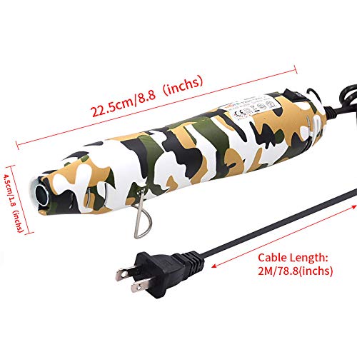 mofa Resin Heat gun,6.6ft Cable 300W Heat Gun for Crafts,Acrylic Paint Dryer Multi-Purpose Electric Heating Nozzle (Camo) - color: Camo