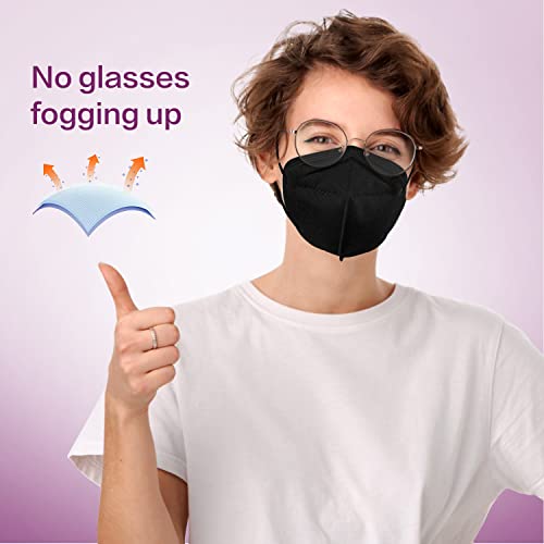 Miuphro KN95 Face Mask 25 Pack, 5-Layers Breathable KN95 Masks - color: Black