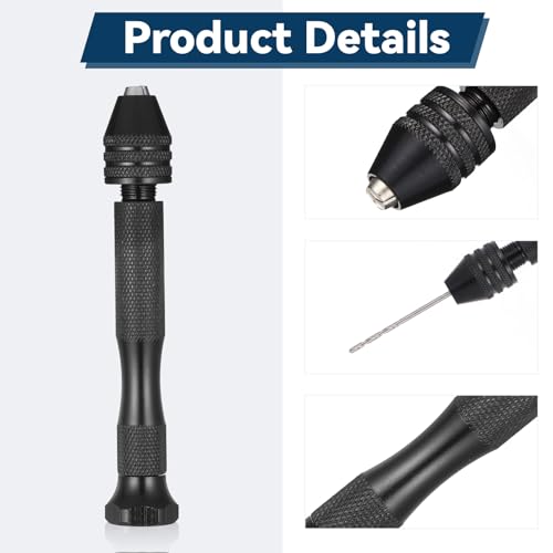 21PCS Metric Mini Micro Drill Bit Set, Carburetor Jet Drill Bits 0.3-1.6 mm Pin Vise Hand Drill Set Small Jeweler's Chuck Vice Twist Drills Bits with Case for Wood DIY Jewelry Making Beads