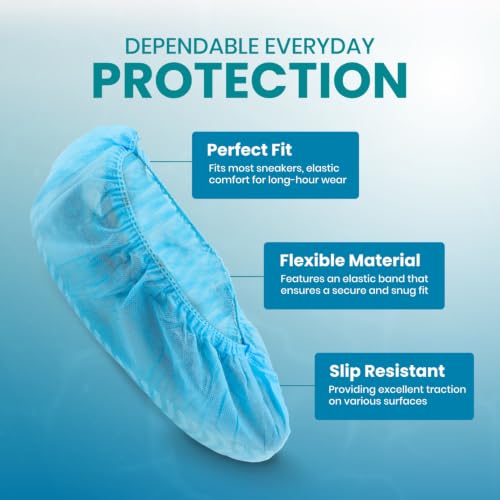 Premium Disposable Boot & Shoe Covers Booties, Durable, Non-Slip, Non-Toxic, Recyclable Protectors, Fits Most Shoes - Pink - 10 Packs of 100 (1000) - style: Pink Case of 1000