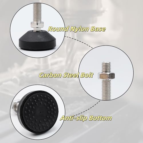 M8 Leveling Feet 880 Lb Capacity, 4.8 Inches Height - 2 Inches Base, 4Pcs - color: Black, size: D50xM8xH100mm