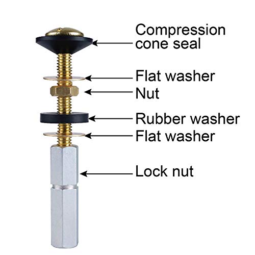 Hibbent 2 Pcs Toilet Tank to Bowl Bolts Kit, Solid Brass Toilet Bolts