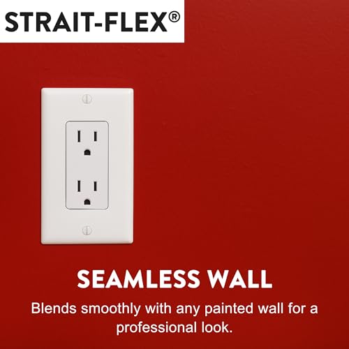 Strait-Flex Drywall Patch – Outlet-Patch for Electrical Box Repairs –Pre-Cut Drywall Repair Solution for Mis-Cuts and Damage Around Receptacles – Fast, Strong, Sandable – Fits Standard Boxes – 10 Pack