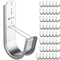 50 Pack 2 Inch Cable Support J Hook Wall Mount J Hook with Retainer Clip, Galvanized Steel for Cable Management & Organization Solution - size: 50 Pack