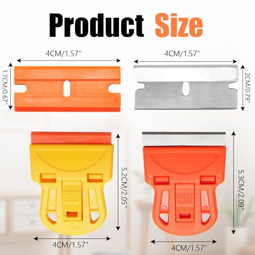 2 Sets Razor Blade Scrapers with Plastic Scraper Tool