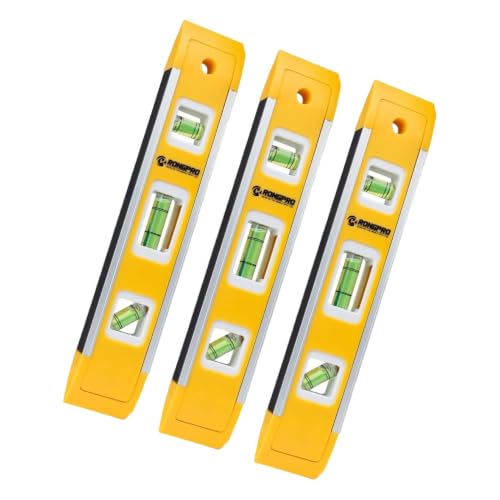 9 Inch Torpedo Level, Magnetic Box Level with 45°/90°/180° Bubbles, Shock Resistant Bubble Level Tool for Measuring - 3 PCS (Pack of 3) - size: 3 PCS (Pack of 3)