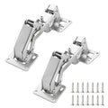 Qrity Kitchen Cabinet Door Hinges 170 Degree Hidden Frameless with Screws - size: 2 Pcs Hinges