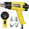 ROMECH 1500W Heavy Duty Heat Gun, Variable Temperature Control Hot Air Gun Kit with 2 Air Flow 120°F~1200°F and 4 Nozzles for Crafts Shrink Wrap (Yellow) - color: Yellow