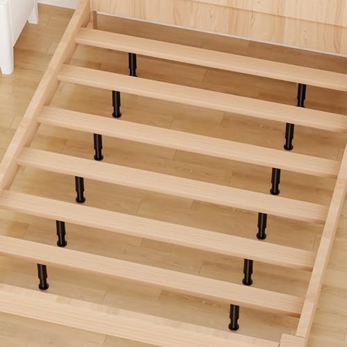 Wlrrcwdttc 4 Pcs Adjustable Bed Support Legs for Bed Frame/Bed Center Slat, Metal Adjustable Furniture Legs 7.08-13 inch for Bed/Sofa/Cabinet/Couch/Dresser/Table, Thickened Heavy Bed Replacement Legs