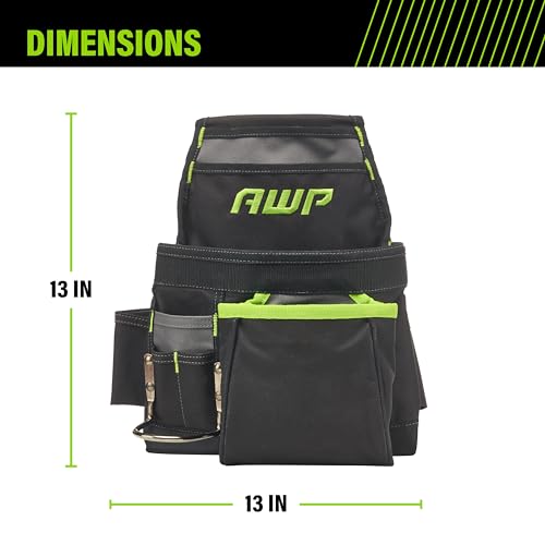 AWP Tool Pouch, Electrician Tool Pouch, Premium, Professional Multi-Pocket Organizer - size: 3 Pack, style: 9 Pocket Tool Pouch