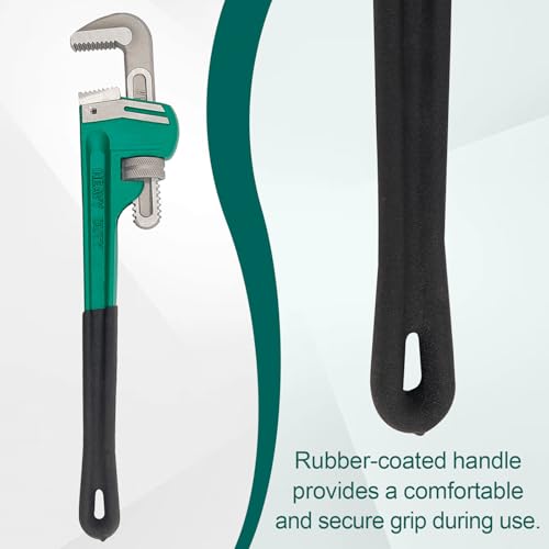 10in Heavy Duty Adjustable Pipe Wrench Non-Slip Plumbing Tool - size: 10in