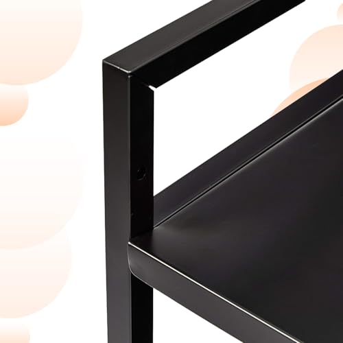 Amazon Basics 3-Tier Metal Rolling Utility Cart, Storage Organizer, Multifunctional Storage, Mobile Shelving, Black