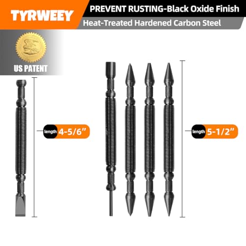 5pc Nail Setter, Center Punch, Hinge Pin Removal Tool, Cold Chisel - style: 5pcs(Nail Setter & Hinge Pin Punch & Cold Chisel)