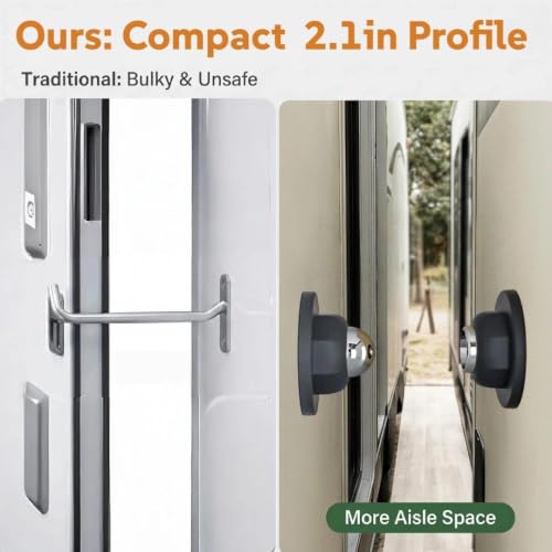 RV Magnetic Door Catch with Adhesives Screws - Easy to Install Camper Trailer Door Holder, Sturdy Stopper for RV Accessories (M) - size: Medium