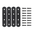 4 Pack Flat Mending Plate for Wood, ULIFESTAR Black Iron Flat Straight Brace Brackets Metal Repair Fixing Wood Brace Joining Plates Connector for Repairing Wooden Furniture with Mounting Screws - size: 4 x 0.79 x 0.12 inches