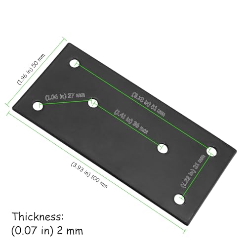 30 Pack 4" x 2" Stainless Steel Mending Plates Black, 2mm Thick Heavy Duty Flat Straight Brace Brackets with 180 Screws, Bracket Repair Plates, Fixing Joining Plates for Furniture - size: 30 Pack 4x2 Inch