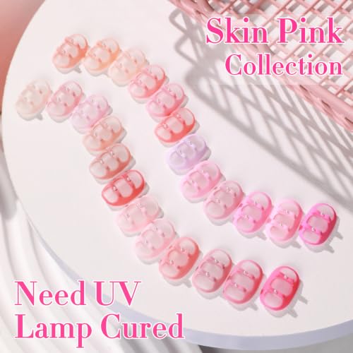 Double Rhythm 28Pcs 0.5Oz Gel Nail Polish Set Same Color Same Bottle Gel Polish Kit Nail Art Manicure Salon DIY at Home for Women (Neutral Skin Pink Nude Collection-T24-12) - color: Neutral Skin Pink Nude