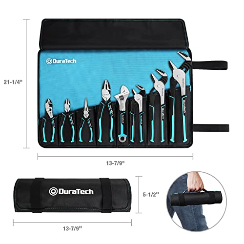 DURATECH 8-Piece Pliers Set with Rolling Pouch, Cr-V/Cr-Ni Construction