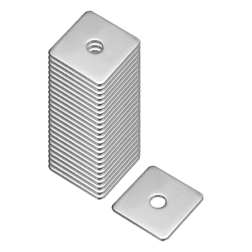 uxcell Square Washer, 25Pcs M5x25x25x1.5mm 304 Stainless Steel Square Plate Washers Flat Pad Spacer Gasket for Hardware Fastener - size: M5x25x25x1.5mm