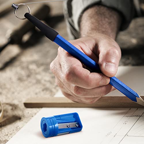 Honoson 24 Pcs Carpenter Pencil with Sharpener,Blue Cover, Black Refill - color: Blue Cover, Black Refill