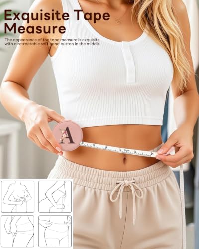 Maicican Retractable Tape Measure, Pink Leather Sewing Measuring Tape, A - color: Tape Measure-Pink A