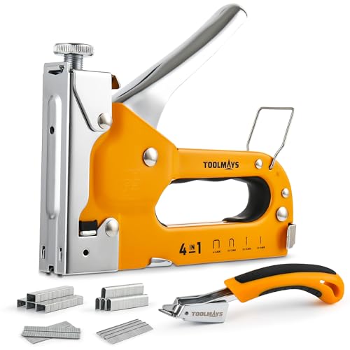 4-in-1 Staple Gun, Heavy Duty Stapler with 800 Staples