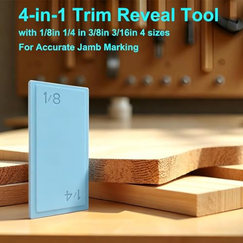 4-in-1 Trim Reveal Tool - 1/8", 3/16", 1/4", 3/8" Carpentry Tools for Marking Gauge Door Carpentry & Woodworking Accessories for Accurate Jamb Marking(LightBlue) - size: 4in1 LightBlue