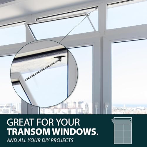 Mega Handles Transom Chain 12-Inch Matte Black (4-Pack) - Window Restraint - color: Matte Black, size: 4 Pack