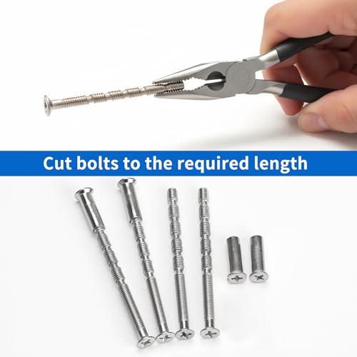 20 Sets M4x60mm Adjustable Cabinet Knob Screws with Sleeves for Doors