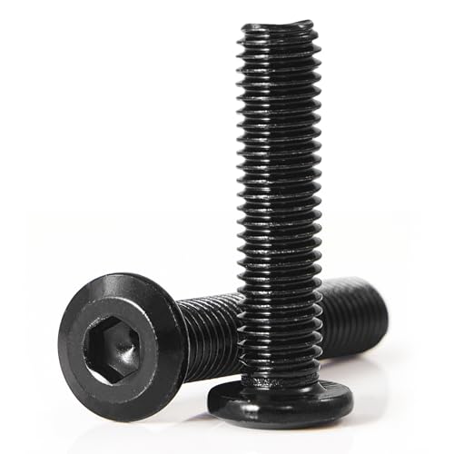 M6 x 30mm 30Pcs Flat Head Hex Socket Cap Screws, 304 Stainless Steel 18-8, Black Zinc Plated, Connection Furniture Bolts, Full Thread - size: M6 x 30mm(30PCS)