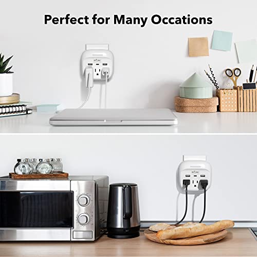 BN-LINK Multi Plug Outlet Extender 2 Pack, 3 Wall Outlets Outlet Splitter with 3 USB Ports(1 USB C), Charging Adapter for Dorm, School, Travel, Office, Home - size: 2pack-3 Outlets(USB)