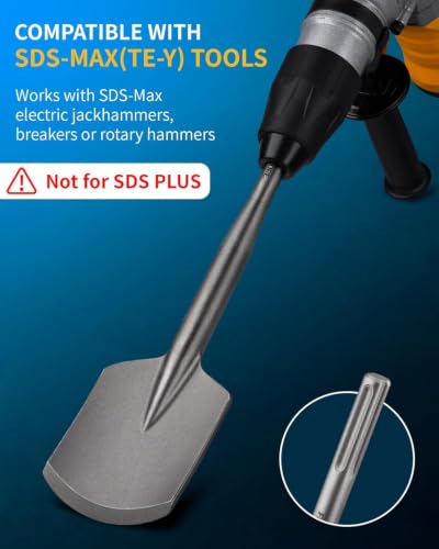 Firecore 4-1/2" x 17" SDS Max Clay Spade Bit for Landscaping and Gardening