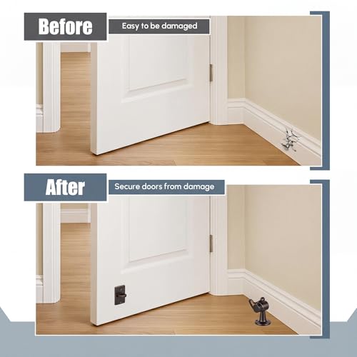 Yaocom 2 Pack Heavy Duty Floor Mounted Door Stop 3.5 Inch Aluminum Commercial Grade Door Stopper with Rubber Bumper & Stainless Steel Screws (Oil Rubbed Bronze) - color: Oil Rubbed Bronze