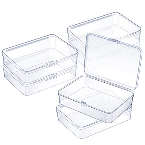 Jetec 6 Pieces Small Clear Plastic Storage Box, 4.5 x 3.3 x 1.2 Inch - size: 4.5 x 3.3 x 1.2 Inch