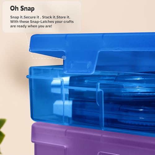 novelinks Small Plastic Containers with Lids and Plastic Pencil Boxes - color: 6 Pack Large -Color