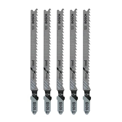 Bosch T101B 5 pc. 4 in. 10 TPI Variable Pitch Clean for Wood T-Shank Jig Saw Blades