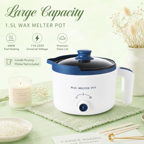 Ksedcon Electric Wax Melting Pot for Candle Making with Pouring Spout - size: wax melting pot kit 6pcs