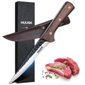 Huusk Boning Knife for Meat Cutting, 5.5" Fish Fillet Knives with Sheath - size: 5.5 inches