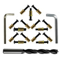 3/8"-16 Furniture Threaded Insert Kit, 15 Zinc-Plated Inserts (25mm) & 15 Grade 10.9 Bolts (2"), with 10mm & 5.5mm Wrenches and 13mm Drill Bit for Heavy-Duty Wood Furniture Repair and Assembly - size: 3/8"-16 × 25 mm(Inserts) + 3/8"-16 × 2"(Bolts)