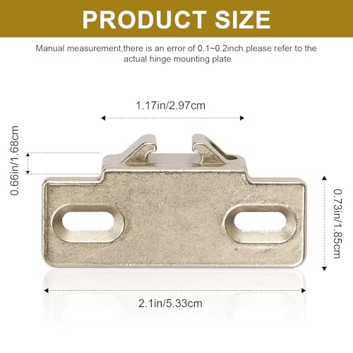 Hinge Mounting Plate Replacement for Blum 1 3/8" Overlay 110 Degree Compact 33 Edge, Edge Mount Plates for Blum Face Frame Overlay Hinge, Hinges for Cabinet Doors, Self Closeing Hinges