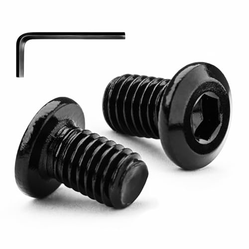 M6 x 10mm Flat Head Hex Socket Cap Screws Furniture Bolts, Stainless Steel 18-8 (304), Black Oxide, Countersunk Connector Screw, Full Thread, 20 PCS (with Hex Spanner) - size: M6 x 10mm