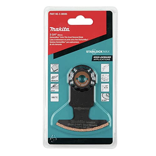 Makita E-08595 StarlockMax® Oscillating Multi-Tool 2-3/4" Hard Metal with Tungsten Carbide 50 Grit Grout and Abrasive Segmented Saw Blade