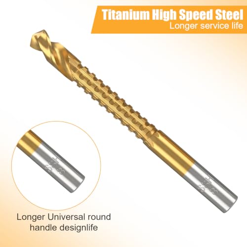 6PcsTitanium Coated HSS Twist Drill Bits 3-8mm Side Cutting Drill Bit