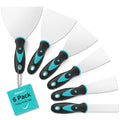 6 Pack Putty Knife, 1” 1.5” 2” 3” 4” 5” Spackle Knives, Premium Stainless Steel Paint Scraper, Perfect Tools for Repairing Drywall, Removing Wallpaper, Applying Mud Plaster