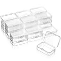 SATINIOR 24 Packs Small Clear Plastic Beads Storage Containers Box with Hinged Lid for Storage of Small Items, Crafts, Jewelry, Hardware(2.5 x 1.7 x 0.8 in) - size: 2.5 x 1.7 x 0.8 in