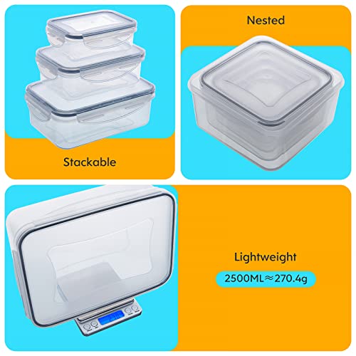 JSCARES 44 PCS Food Storage Container with Lid (22 Lids & 22 Containers) - color: 5-22 Pack