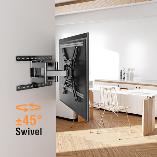 Ultra Slim TV Wall Mount for Most 26-60 Inch TVs, Full Moiton Swivel, Tilt - size: TV 26-60" Ultra Slim