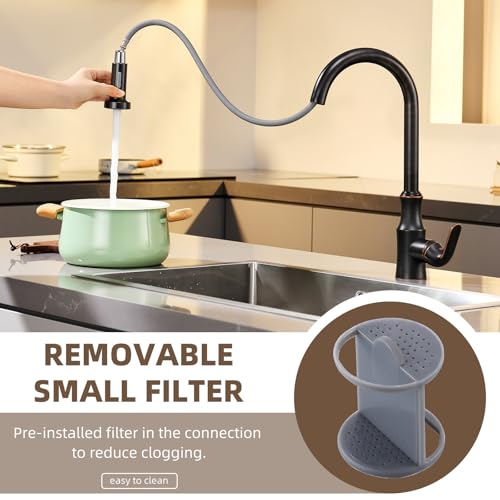 Angle Simple Kitchen Faucet Head Oil Rubbed Bronze, Sprayer Replacement - color: Oil Rubbed Bronze