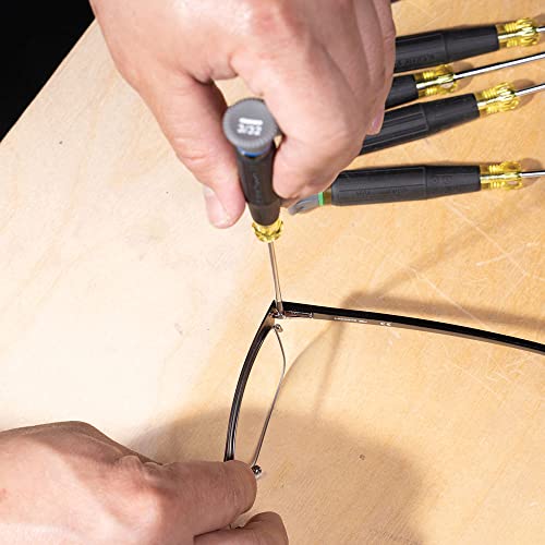 Klein Tools 85617 Mini Precision Screwdriver Set, Slotted, Phillips, TORX, Cushion-Grip Handles, Ideal for Terminal Blocks, Electronics - style: 8-Pc Phillips + Slotted + Torx Kit